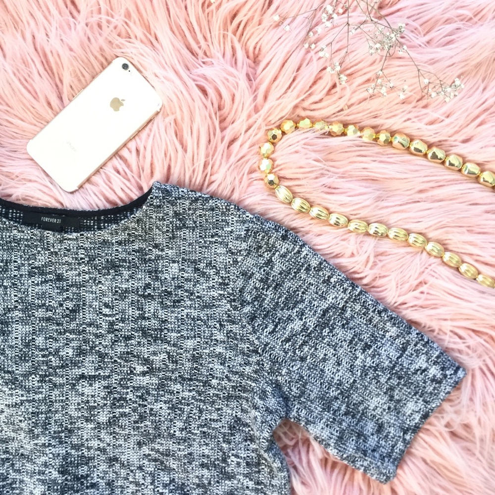 Gray & Black Slit Top